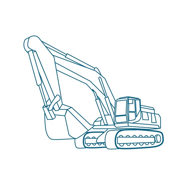 Esbozo de la máquina pesada de la excavadora