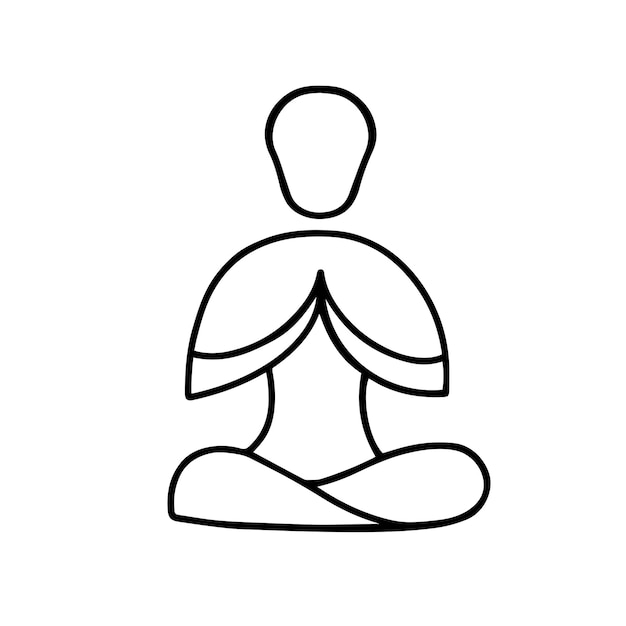 Esbozo de meditación monocromática Ilustración en vector