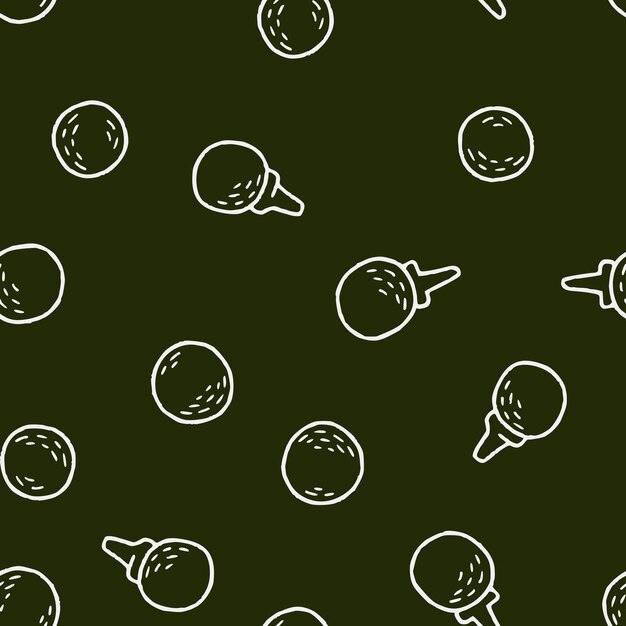 Esbozo de un montón de Vector de pelota de golf Diseño de ilustración de patrón sin costuras
