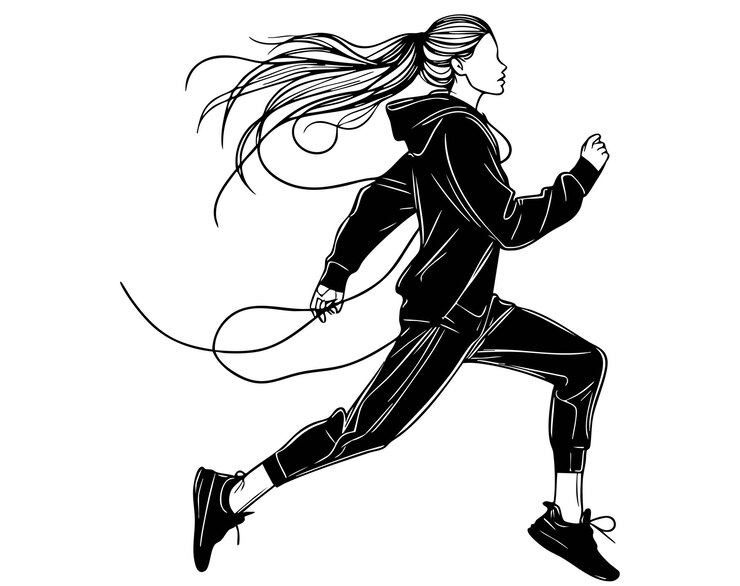 Esbozo de una mujer corriendo Ilustración deportiva de motivación