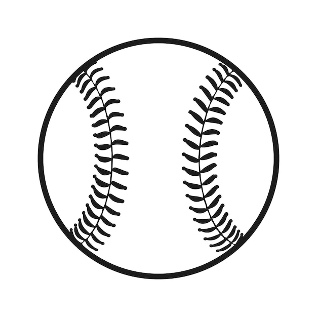 Esbozo de pelota de béisbol Silueta de icono de pelota del béisbol SVG Vector de primer plano de pelota