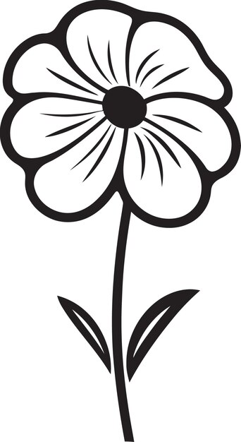 Vector esbozo de pétalo caprichoso símbolo vectorial negro icono de flor artesanal dibujado a mano