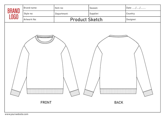 Esbozo del producto de la sudadera
