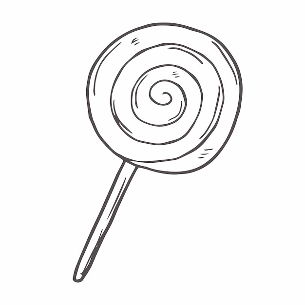 Esbozo de una simple paleta de caramelo de piruleta