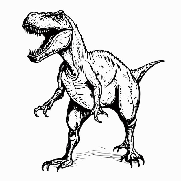 Vector esbozo del tiranosaurio