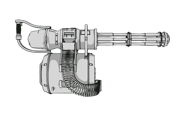 Esbozo del vector de la ametralladora y la miniguna