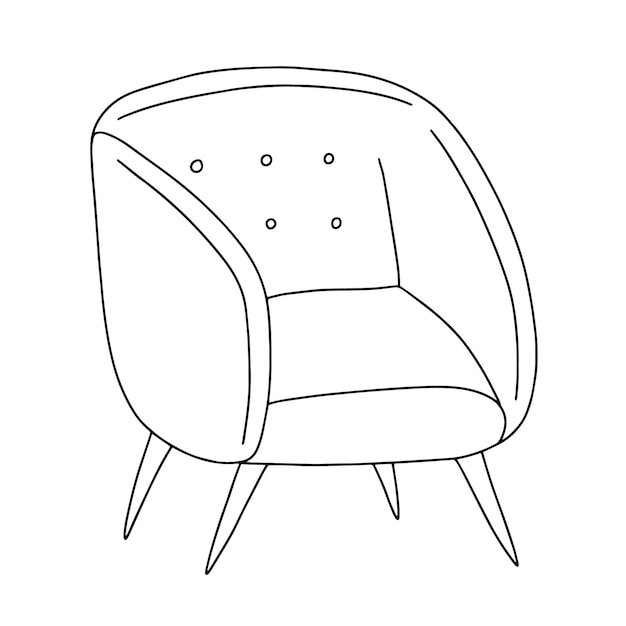 Esbozo vectorial de un sillón acogedor