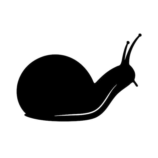 Esbozo vectorial de silueta negra de caracol con fondo blanco aislado 12