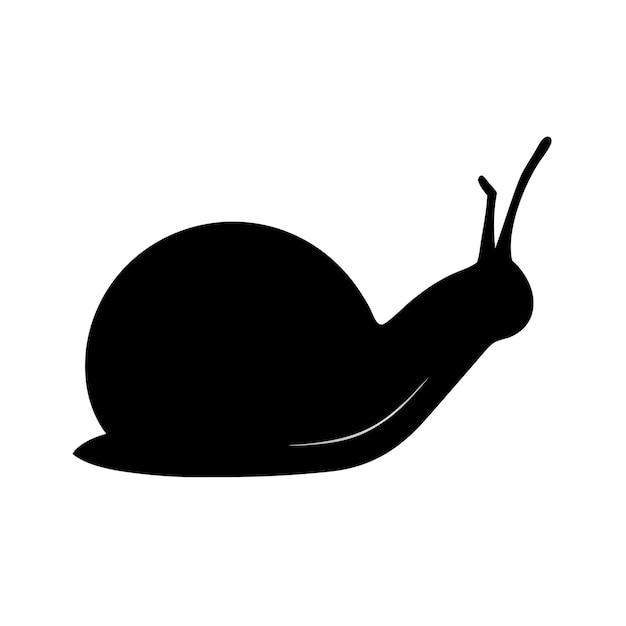 Esbozo vectorial de silueta negra de caracol con fondo blanco aislado 15