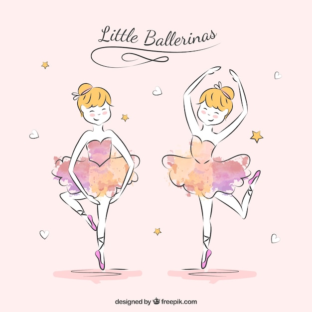 Vector esbozos de bailarina en dos poses