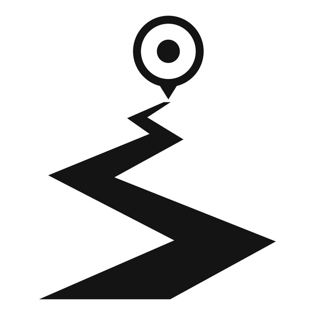 Escala abstracta con icono de alfiler de destino