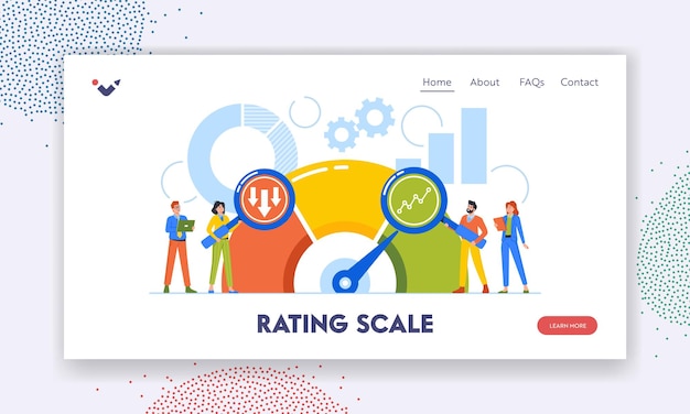 Escala de calificación Plantilla de página de destino Benchmarking Concepto de mejora y desarrollo empresarial