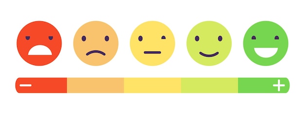 Escala de emoción de retroalimentación. Concepto de retroalimentación de los clientes.