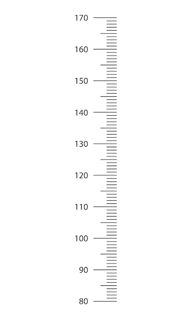 Escala de estadiómetro de 80 a 170 centímetros plantilla de gráfico de altura para niños para pegatinas de crecimiento de pared