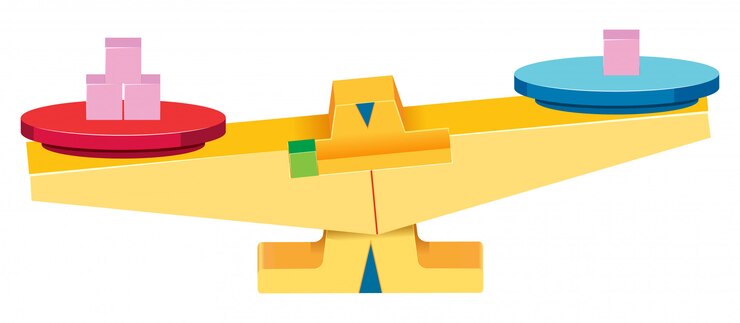 Vector escala matemática sobre fondo blanco