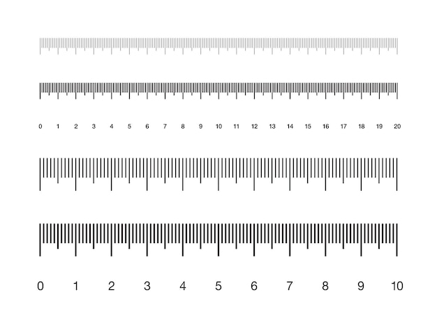 Escala de medida de regla Marcado para reglas Ilustración vectorial Centimetros Escala Milímetros Escala