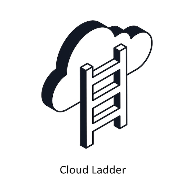 Escala de nubes Icono de estilo de contorno isométrico Símbolo en fondo blanco Archivo EPS 10
