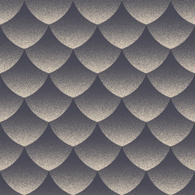 Escala de patrones sin fisuras Vector Stipple Efecto Retro Resumen Antecedentes. Papel pintado geométrico Enlosables con textura de cono. Ilustración de arte de diseño Vintage punteado continuo. Estructura repetitiva sólida de Squama