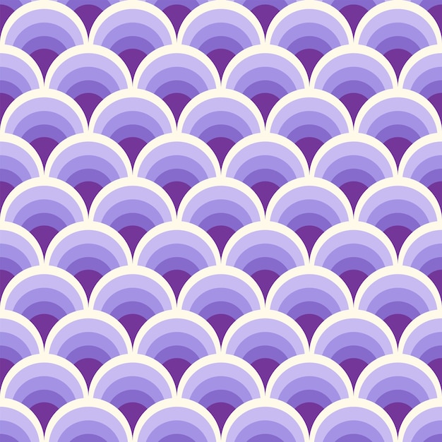 Escala de pescado abstracto geométrico de patrones sin fisuras Círculos coloridos Fondo retro nostálgico asiático