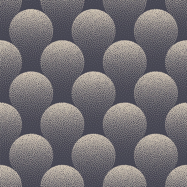 Escala redonda patrón cómodo sin costuras tendencia trabajo de puntos fondo vectorial abstracto