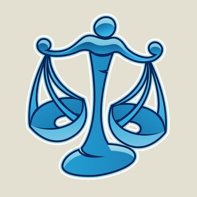 Escalas azules y Libra icono Vector ilustración