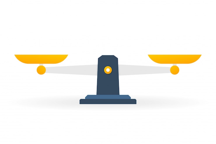 Escalas de Libra plana aislado sobre fondo blanco.
