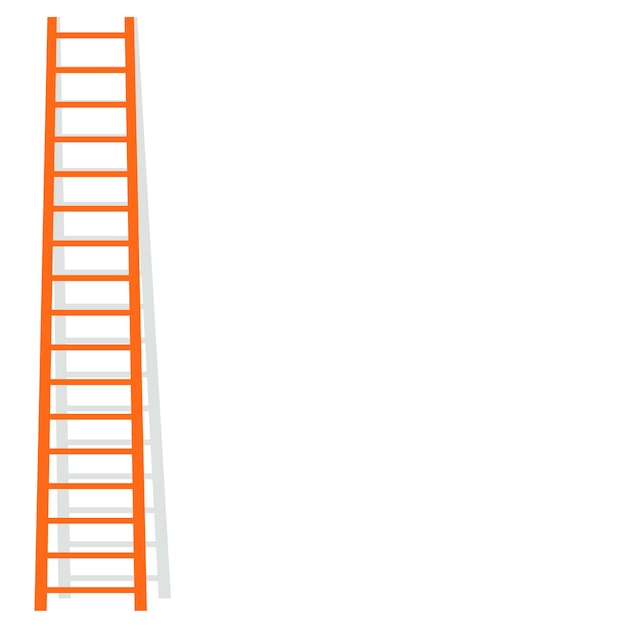Escalera aislada contra el fondo de ilustración de vector de pared