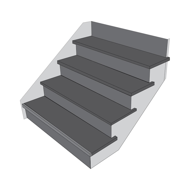 una escalera gris con un escalón que dice escaleras