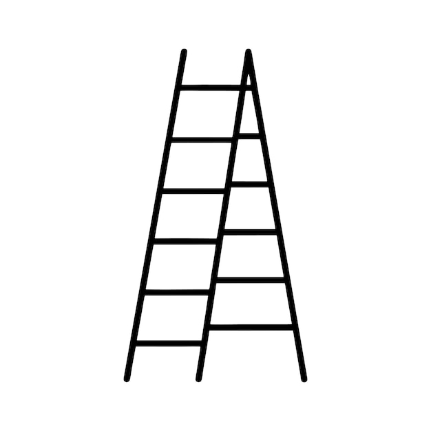 escalera de línea de arte silueta diseño de ilustración vectorial