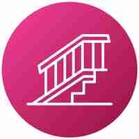 Vector una escalera rosa con un círculo púrpura en ella