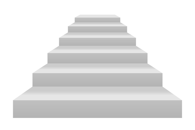 Escaleras blancas en blanco 3d