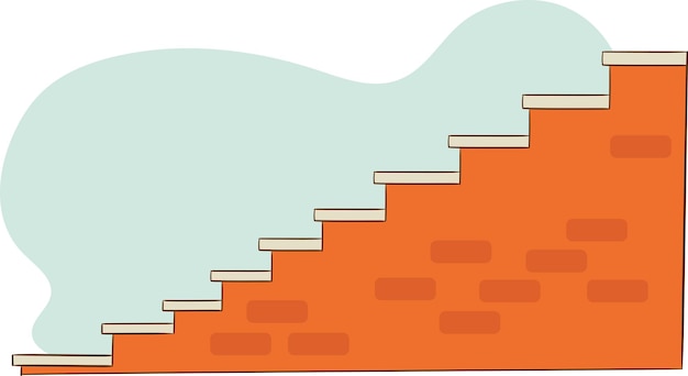 Escaleras de escalera al estilo de dibujos animados Escalera vectorial aislada con escaleras de mármol sin barandillas