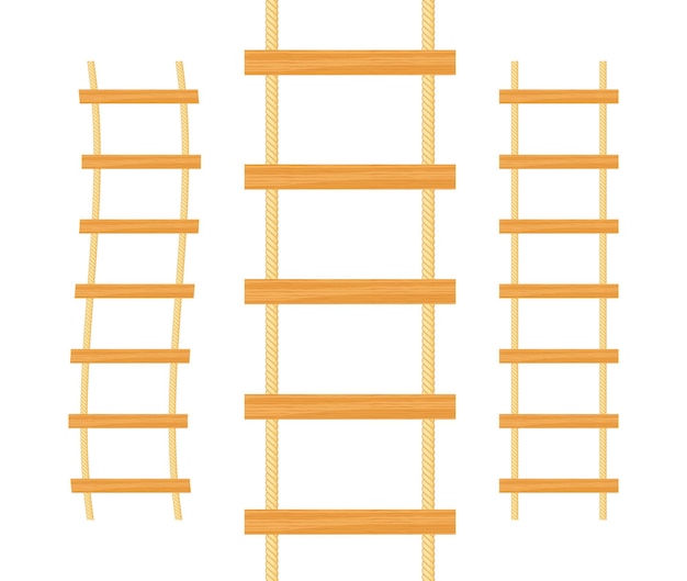 Vector escaleras de madera escalera de tijera herramientas domésticas ilustración de stock vectorial