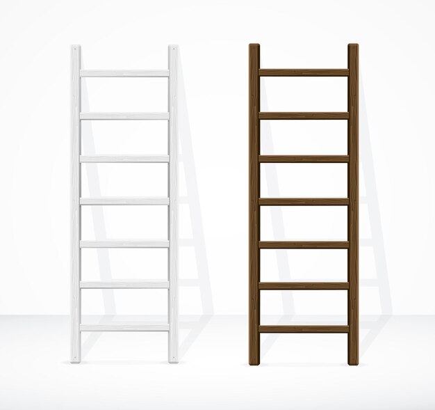 Escaleras y paredes realistas. Diferentes tipos. ilustración vectorial