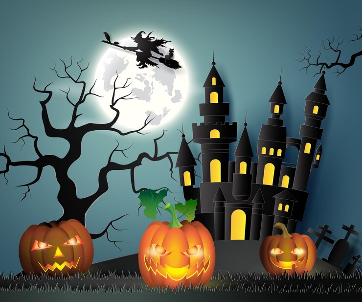 El escalofriante castillo embrujado de Halloween