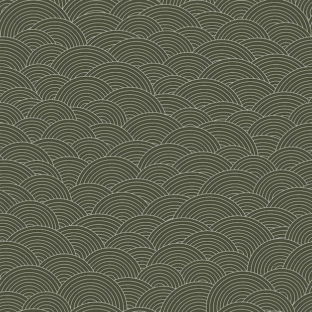 Escamas de pescado de estilo asiático abstracto patrón sin costuras vector geométrico línea arte impresión tela papel