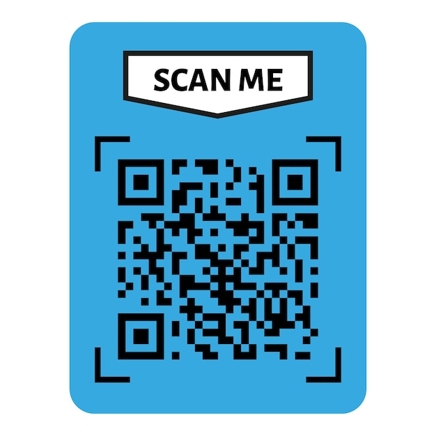 Escanéame código qr diseño código qr para transferencia de texto de pago con el botón escanearme ilustración vectorial