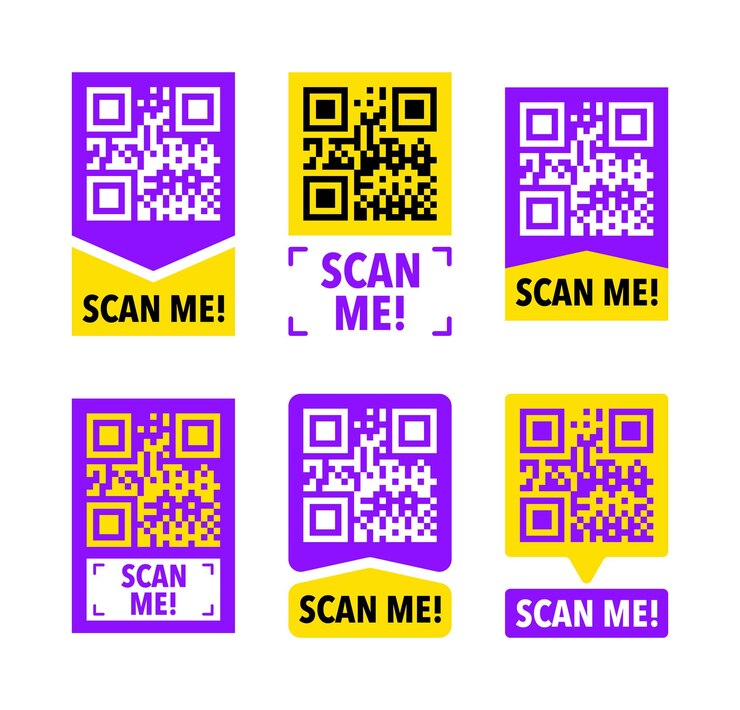 Vector escanéame icono con código qr inscripción escanéame etiqueta de código qr