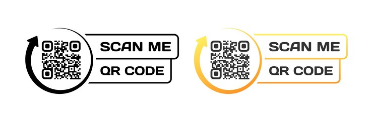 Vector escanéame iconos de código qr iconos vectoriales de estilo plano y silueta