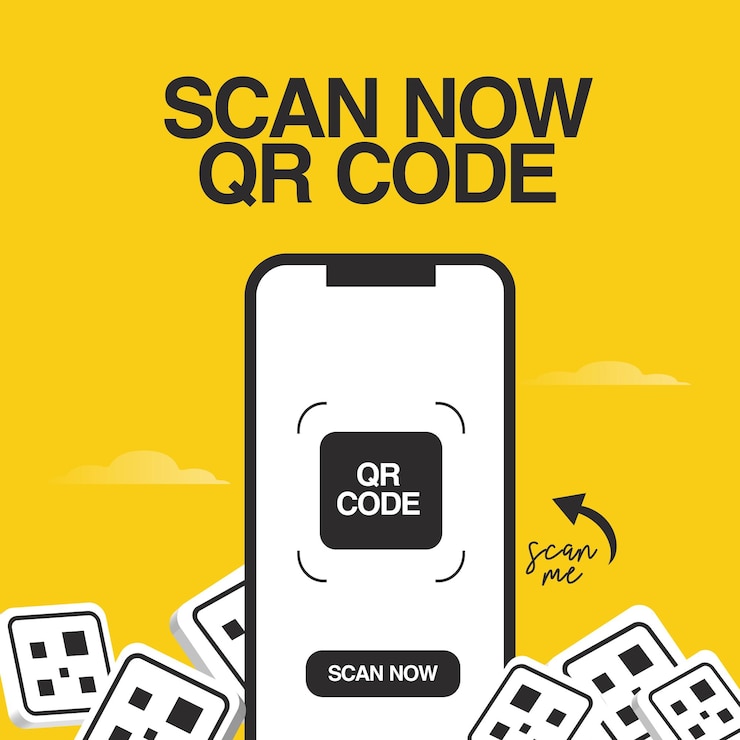 Vector escanear código qr ahora escanear código qr banner plantilla de publicación de redes sociales para publicidad con teléfono inteligente