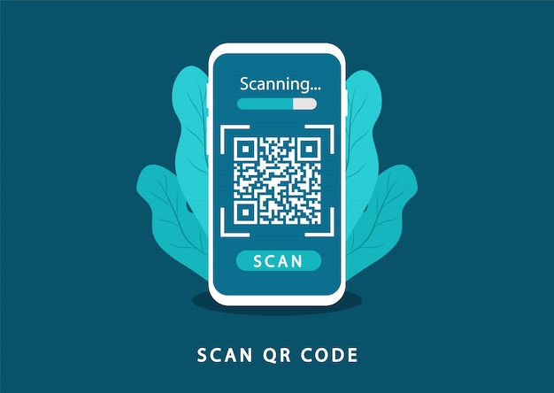 Escanear código QR. Código qr de verificación.