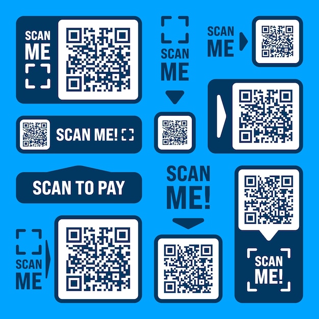 Escanearme etiqueta de código QR con texto pago en línea oferta especial venta etiquetas de descuento de compras