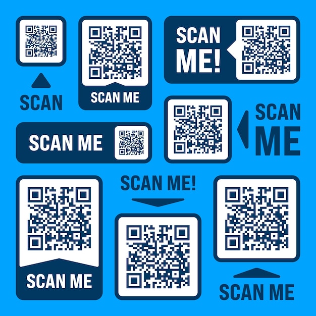 Escanearme etiqueta de código QR con texto pago en línea oferta especial venta etiquetas de descuento de compras