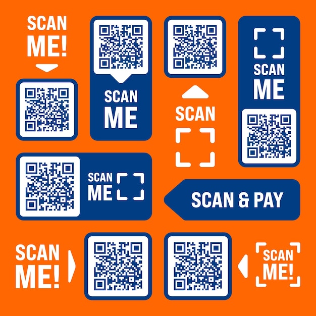 Escanearme etiqueta de código QR con texto pago en línea oferta especial venta etiquetas de descuento de compras
