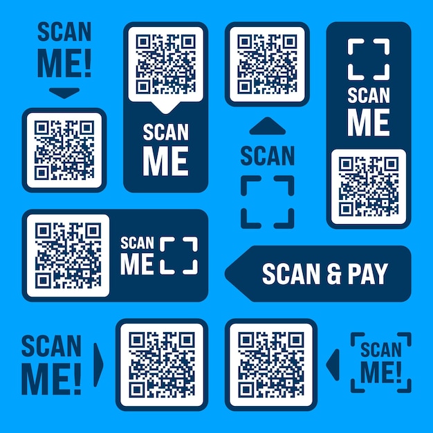 Escanearme etiqueta de código QR con texto pago en línea oferta especial venta etiquetas de descuento de compras