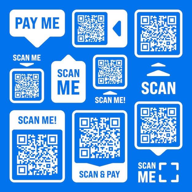 Escanearme etiqueta de código QR con texto pago en línea oferta especial venta etiquetas de descuento de compras