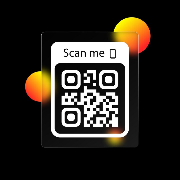 Escanearme icono. Código QR para el icono de teléfono inteligente. Código QR para el pago. Escanearme con el icono de teléfono inteligente. Efecto de morfismo de vidrio realista con placas de vidrio transparente. Vector