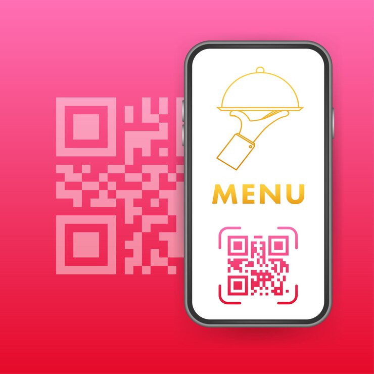 Vector escanee el menú y solicite el icono de escaneo de código qr servicio al cliente ilustración de stock vectorial