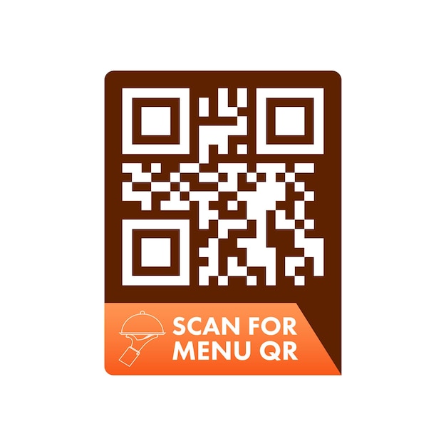 Vector escanee el menú y solicite el icono de escaneo de código qr servicio al cliente ilustración de stock vectorial