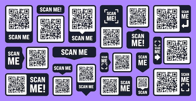Escáneme la etiqueta de código QR para el pago en línea, ofertas especiales para la venta, etiquetas de descuento para compras o